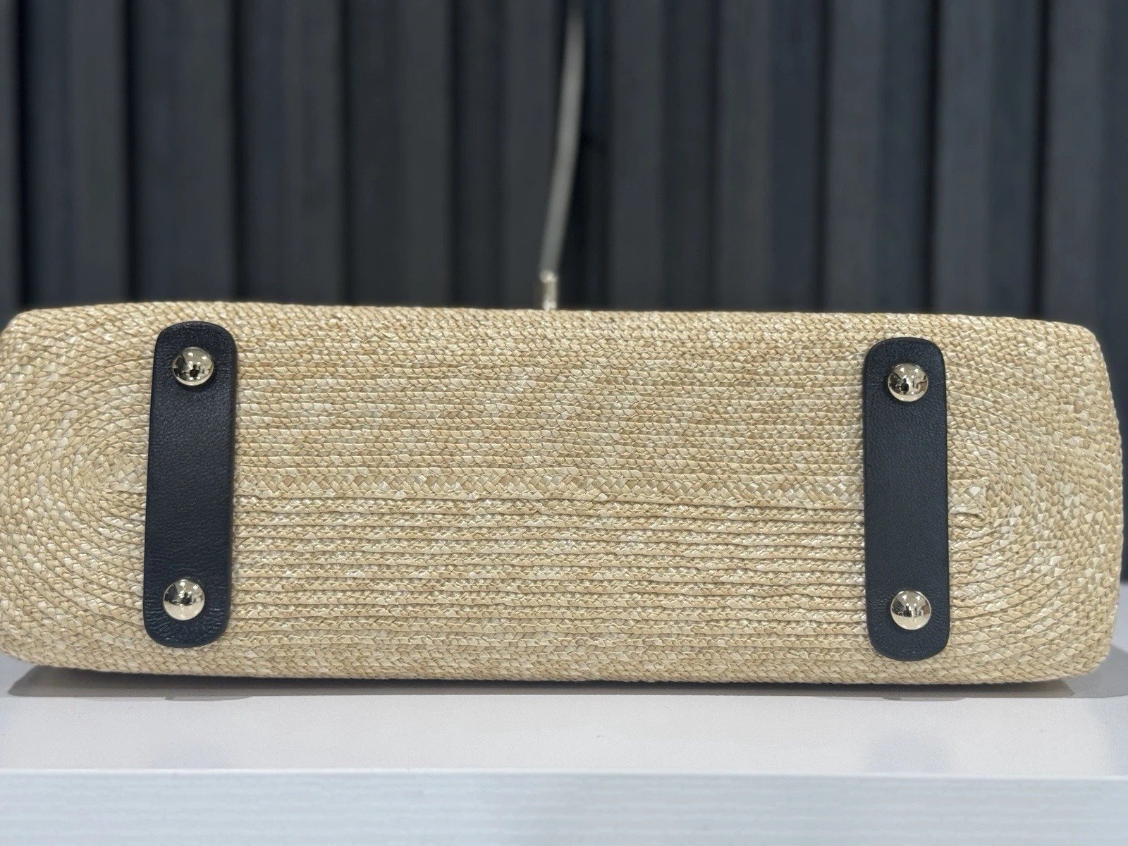 Brand New Chanel 26C Raffia Flap Beige Large bottom view