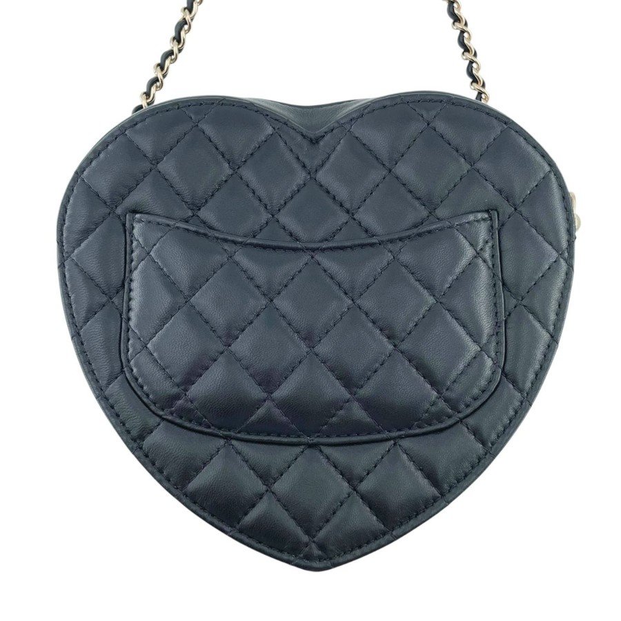 CHANEL Matelassé Heart Shape Lambskin back view
