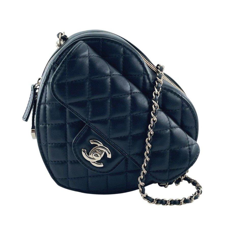 CHANEL Matelassé Heart Shape Lambskin