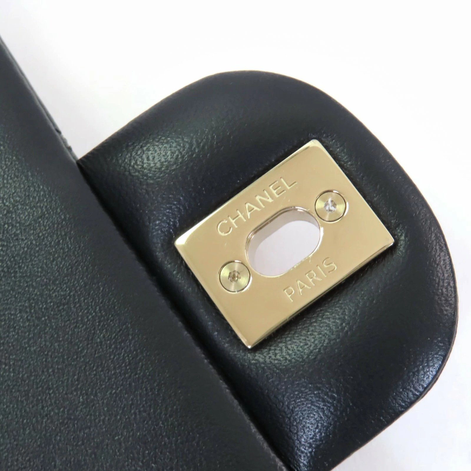 CHANEL Mini Black Lambskin Gold Hardware hardware logo