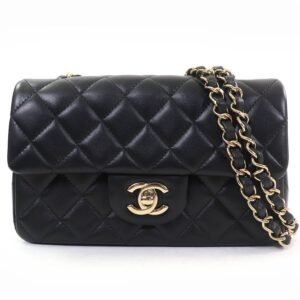 CHANEL Mini Black Lambskin Gold Hardware