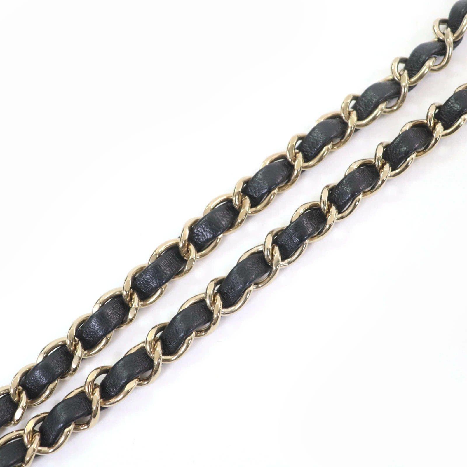 CHANEL Mini Black Lambskin Gold Hardware chain detail