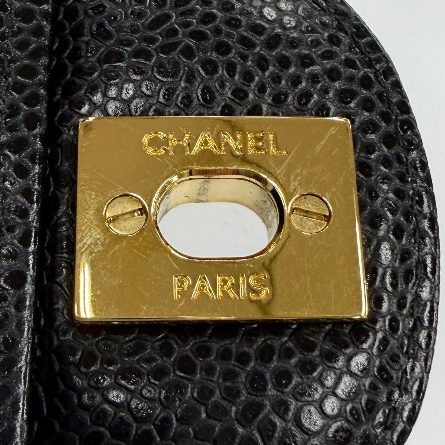 Chanel A01113 Matelassé Black hardwar logo