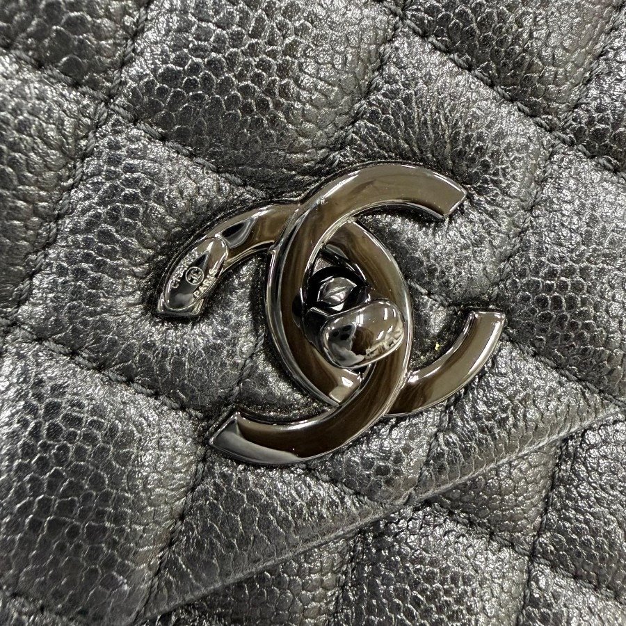 Chanel A92991 Coco Black 29 Large Caviar Flap Bag black hardware