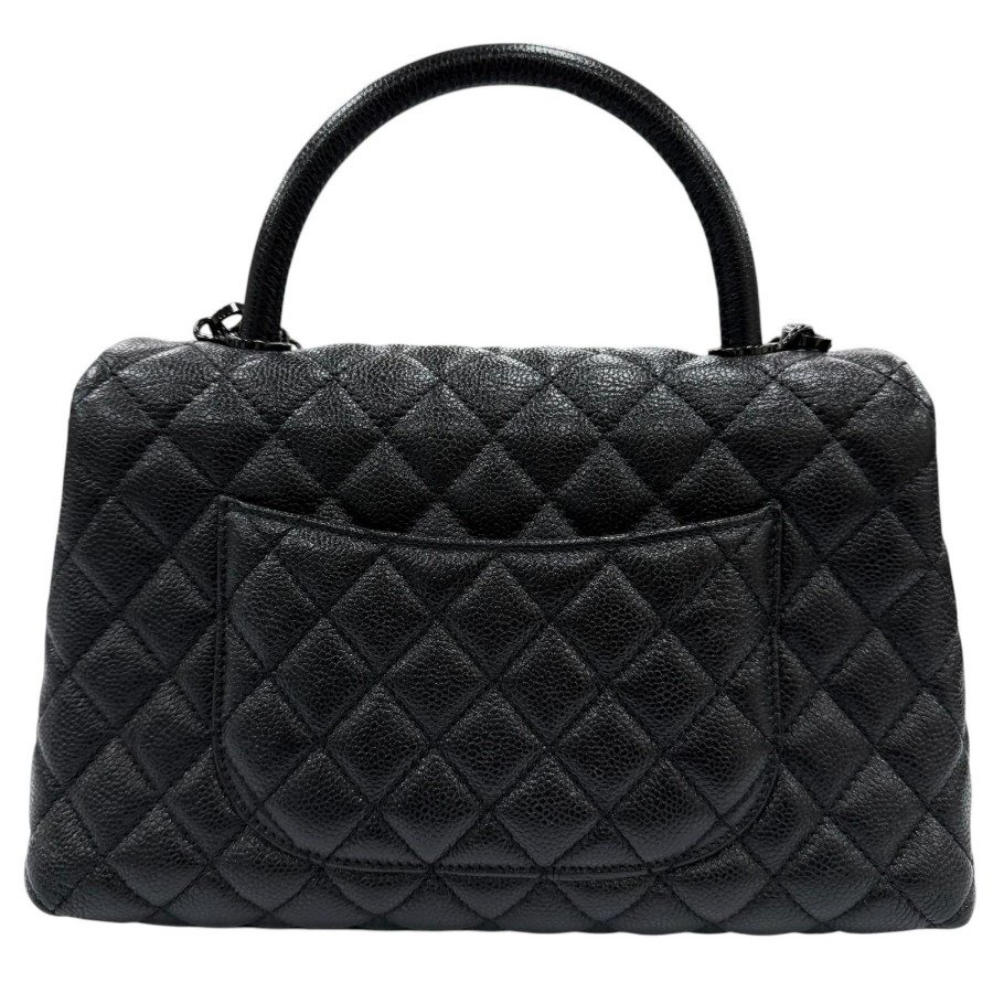 Chanel A92991 Coco Black 29 Large Caviar Flap Bag back view