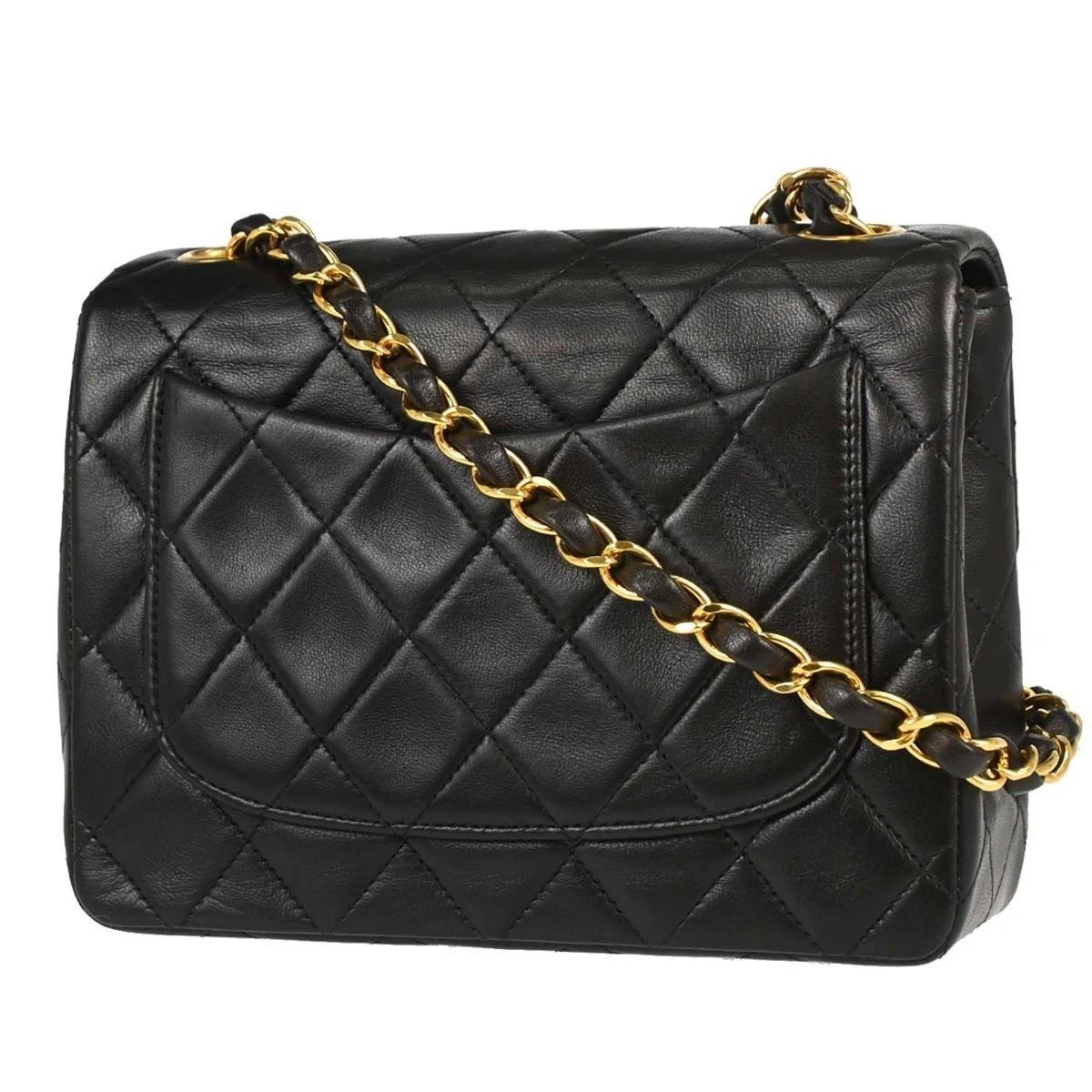 Chanel Classic Mini Square Flap Lambskin back view