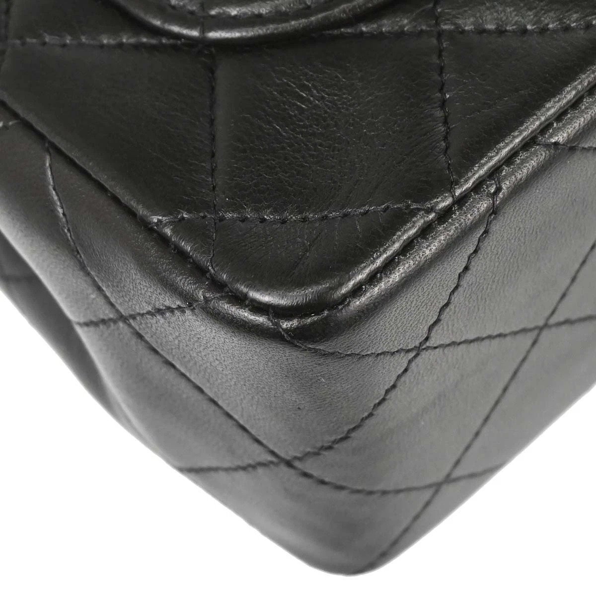 Chanel Classic Mini Square Flap Lambskin corner view