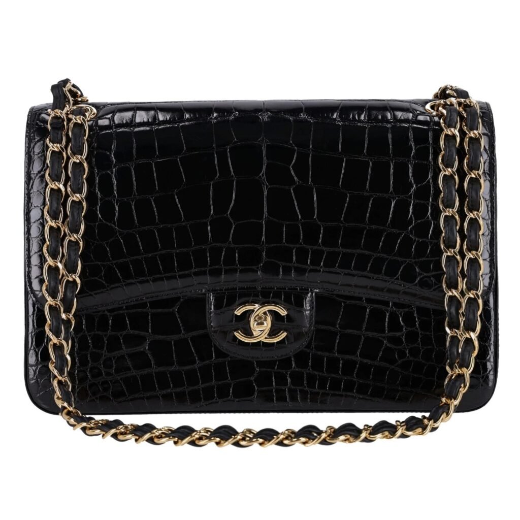 Chanel Jumbo Black Shinny Alligator