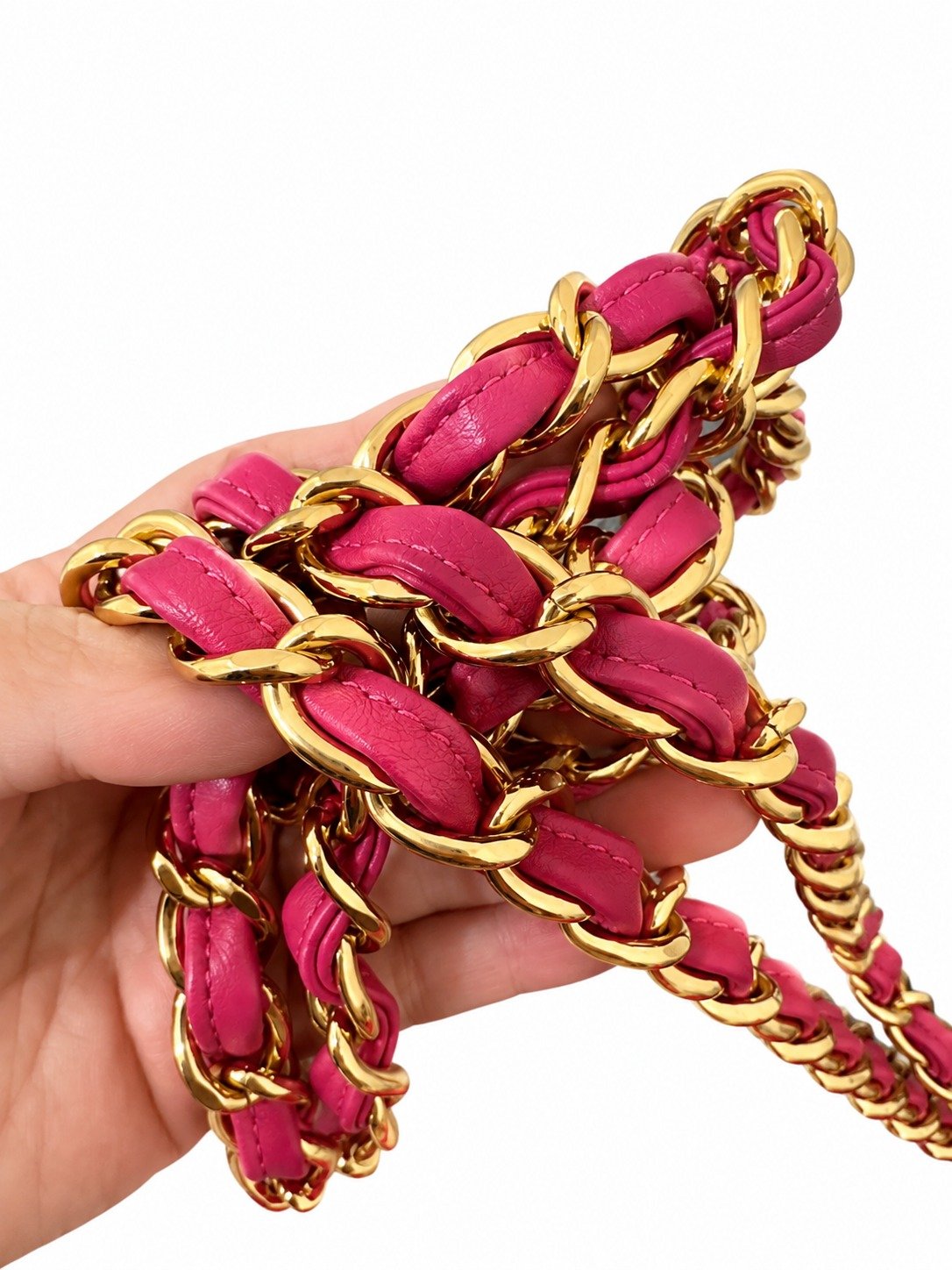 Chanel Jumbo Hot Pink Alligatorchain Double Flap Bag