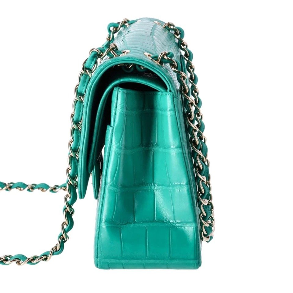 Chanel Matte Alligator Jumbo Double Flap Bag - Image 4