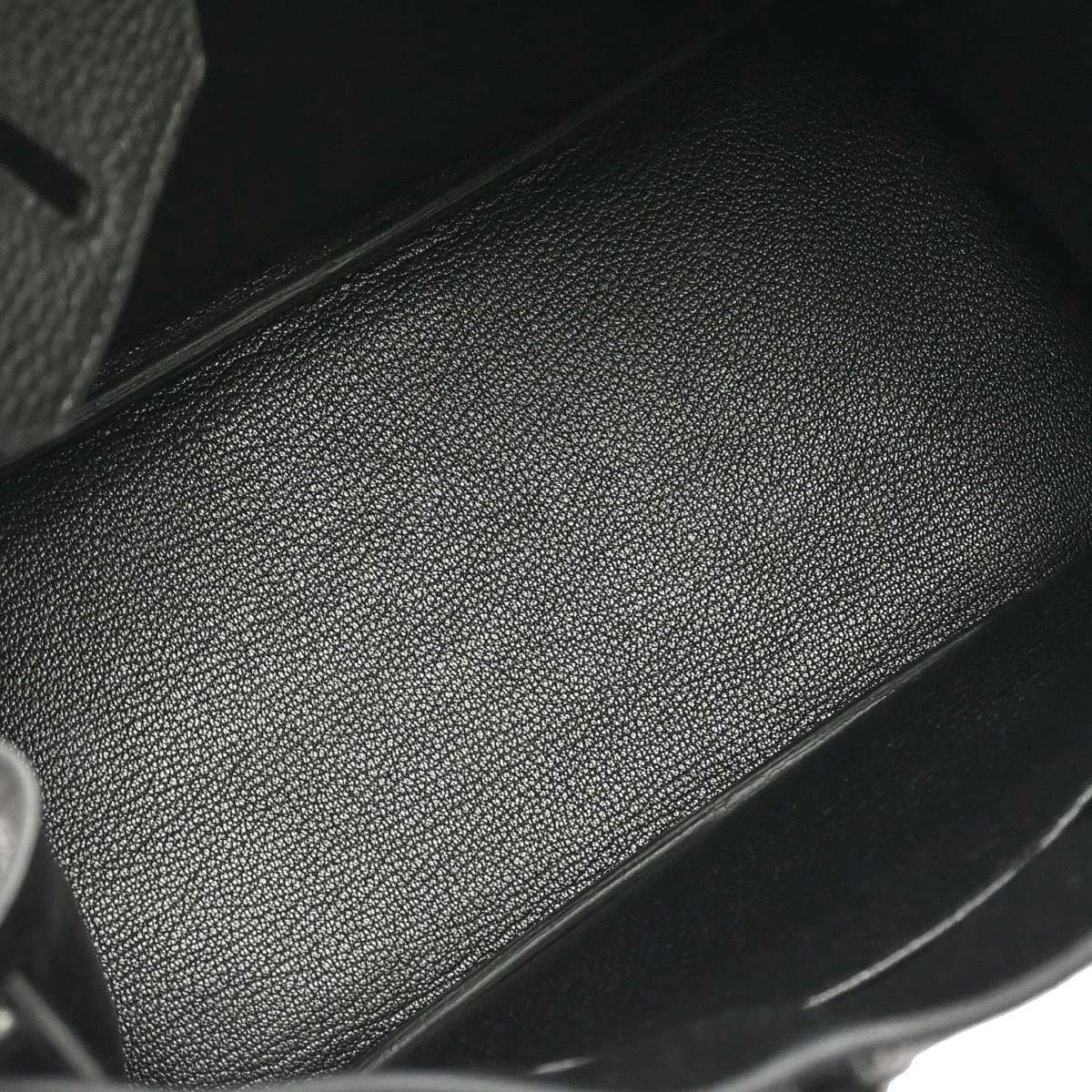 Hermès Birkin 25 Black Togo handbag interior view