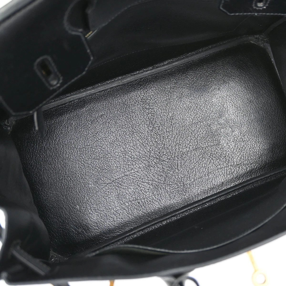 Hermès Birkin 30 Black Box Calf interior view