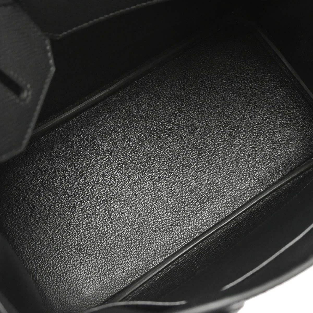 Hermès Birkin 30 Black Epsom inside view