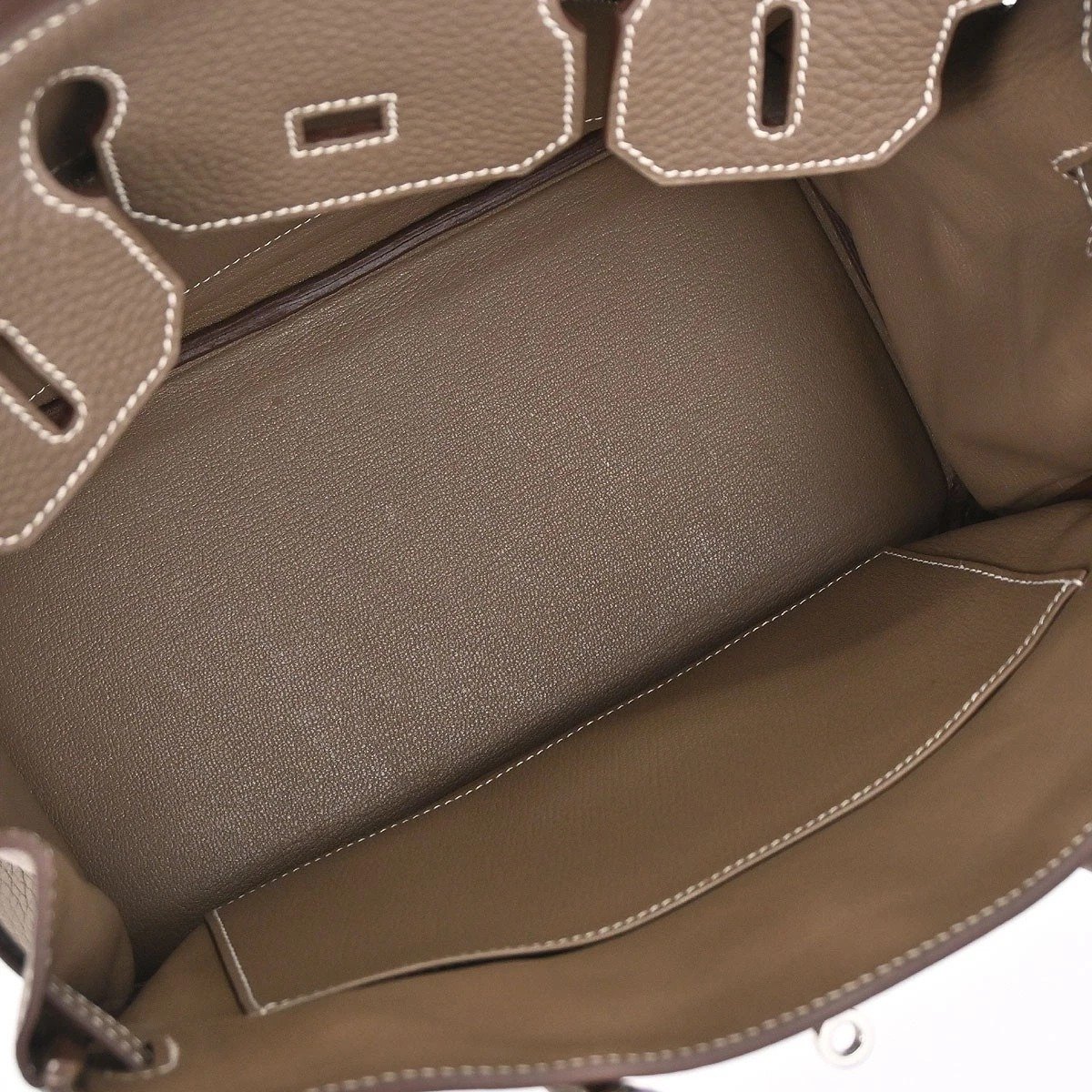 Hermès Birkin 30 Etoupe Togo interior view