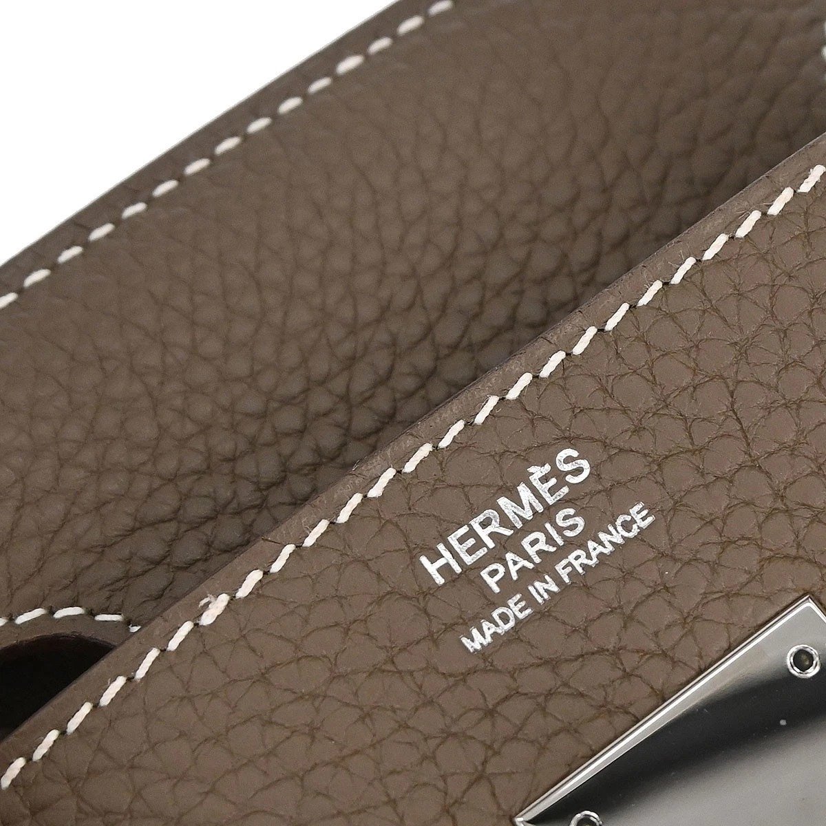 Hermès Birkin 30 Etoupe Togo leather detail
