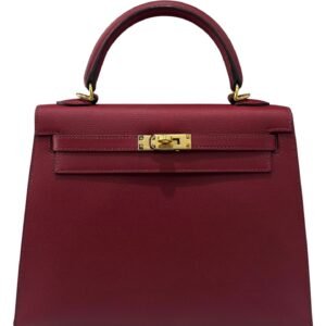 Hermes Kelly 25 Sellier Rouge Grenat Red Epsom