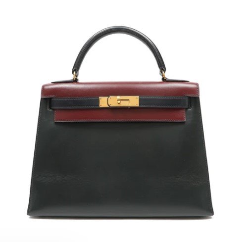 Hermès Kelly 32cm Box Tri-Color Sellier Calfskin front view