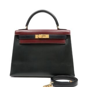 Hermès Kelly 32cm Box Tri-Color Sellier Calfskin