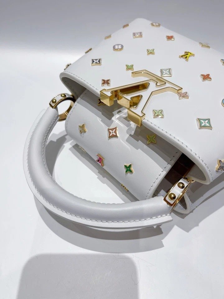Louis Vuitton Capucines Mini White Takashi Murakami handle