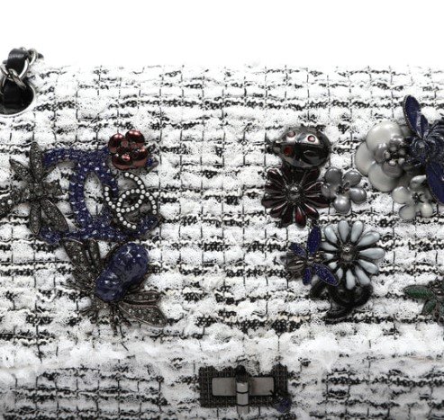 Chanel 2.55 Reissue Garden Party Silver Hardware detail 2