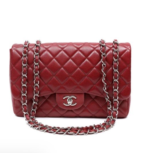 Chanel Classic Jumbo Red Quilted Lambskin Flap Bag