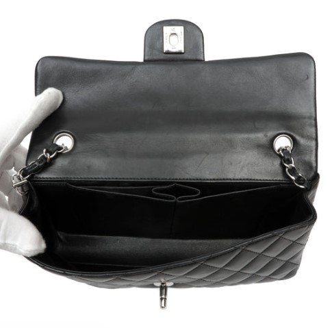 Chanel East West Black Quilted inside view