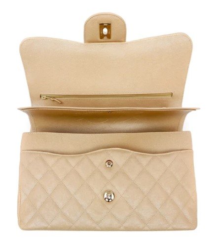 Chanel Jumbo Classic Beige Clair Iridescent Caviar double flap