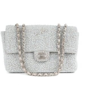Chanel Medium Classic Swarovski White Pearls