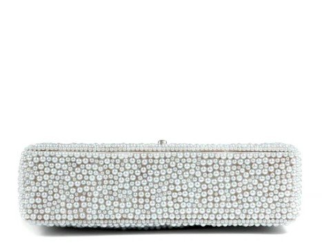 Chanel Medium Classic Swarovski White Pearls bottom view