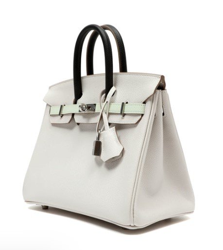 Hermès Birkin 25 Tricolor Gris Vert Fizz Graphite left side view