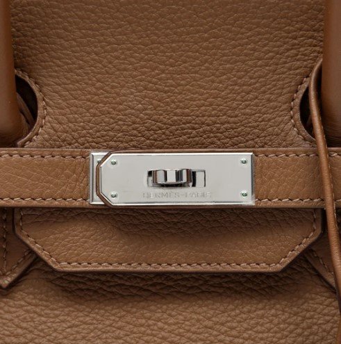 Hermes Birkin 35cm Brown Togo Palladium Hardware padlock