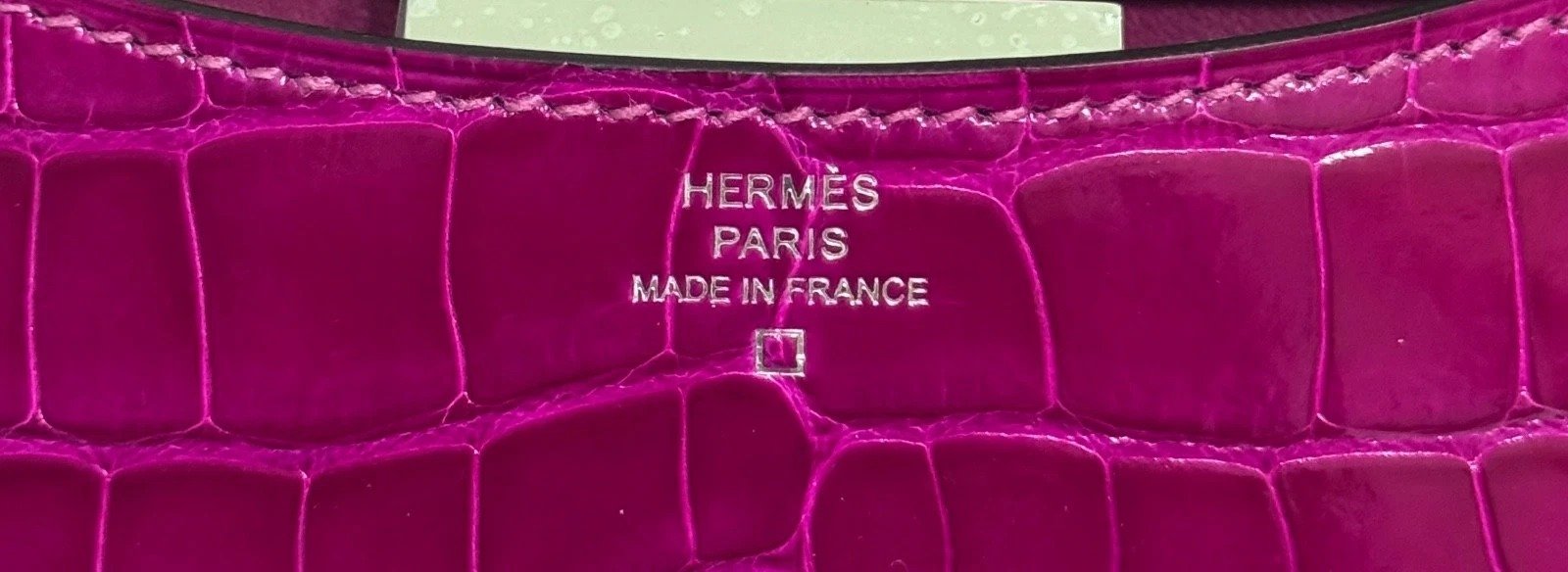 Hermès Constance 18 Mini Rose Scheherazade logo leather