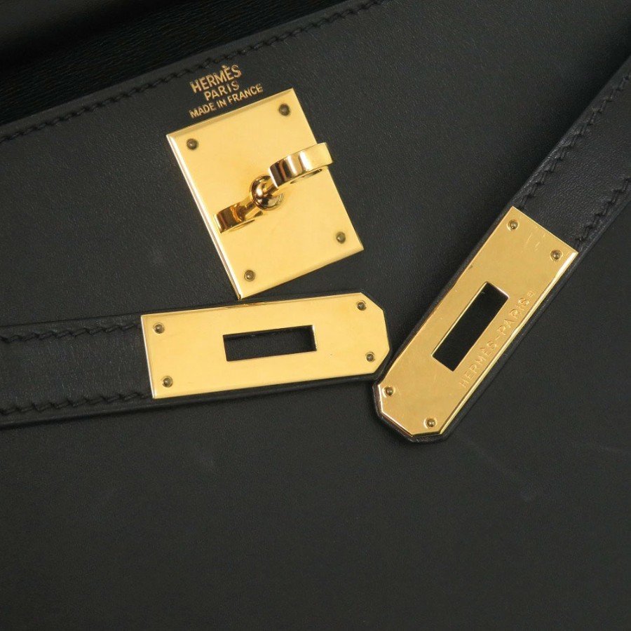 Hermes Kelly 28 Sellier Black Calfskin hardware 2