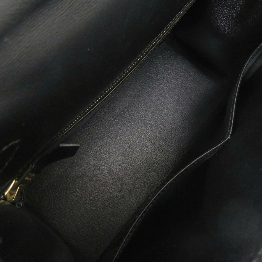 Hermes Kelly 28 Sellier Black Calfskin inside view