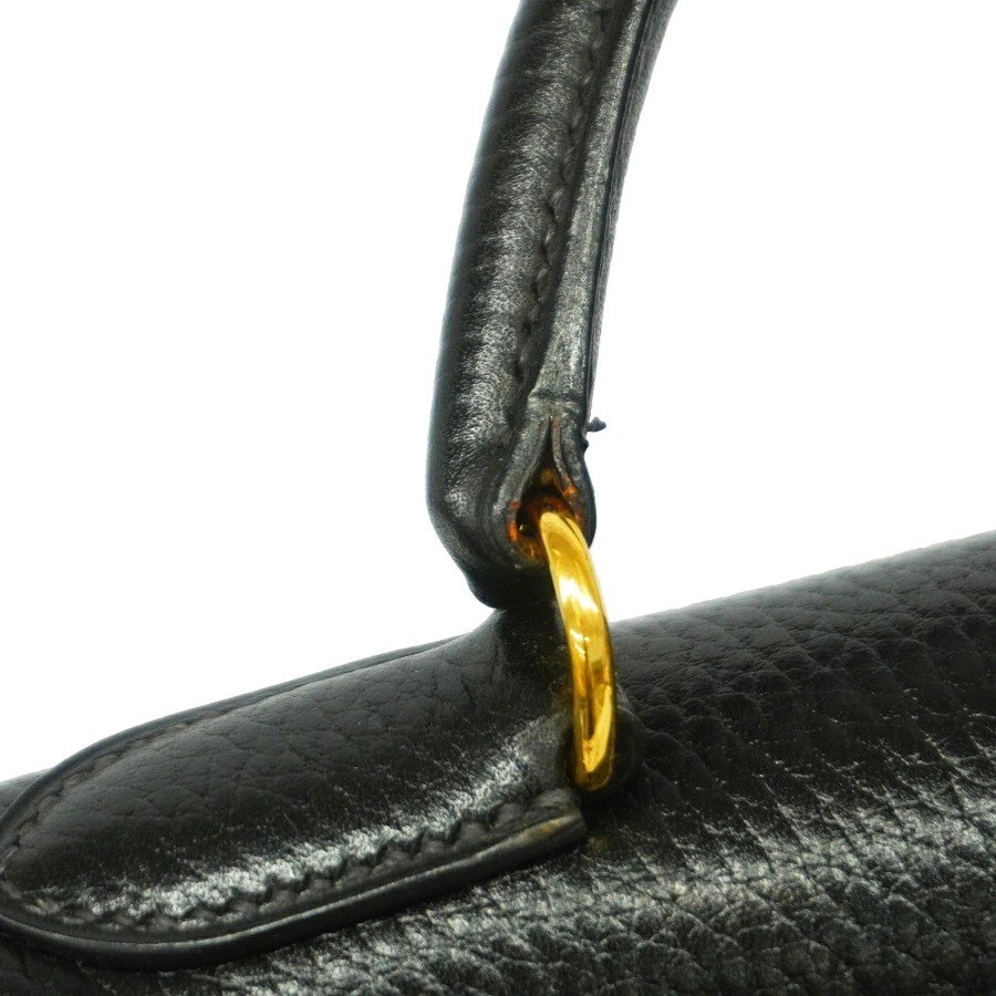 Hermes Kelly 32 Ardennes Black Gold Hardware top handle hardware