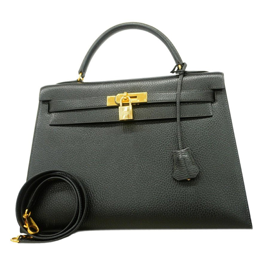 Hermes Kelly 32 Ardennes Black Gold Hardware