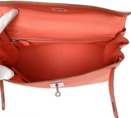 Hermès Kelly 32 Crevette Clemence Palladium Hardware - Image 11