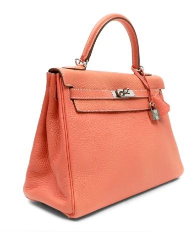 Hermès Kelly 32 Crevette Clemence Palladium Hardware Hermès Kelly 32 Crevette Clemence Palladium Hardware side view 2