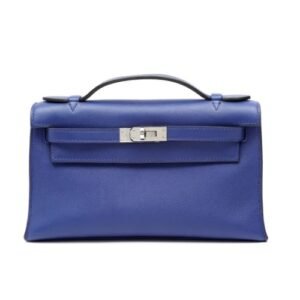 Hermes Kelly Pochette Bleu Electrique Swift