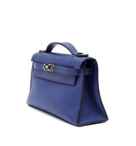 Hermes Kelly Pochette Bleu Electrique Swift side view